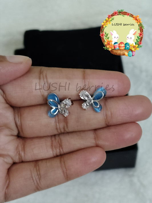 24_Cute Butterfly Stone stud