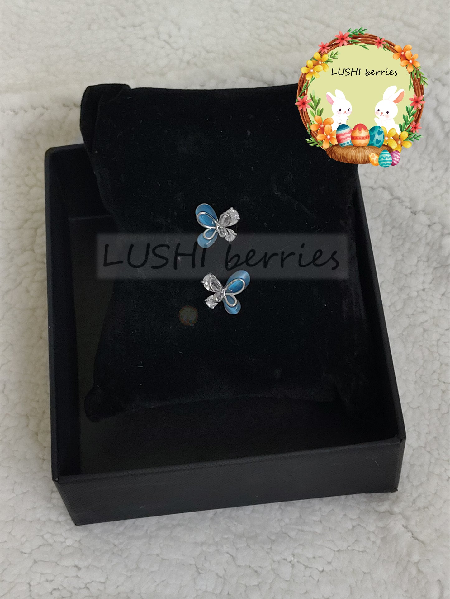 24_Cute Butterfly Stone stud