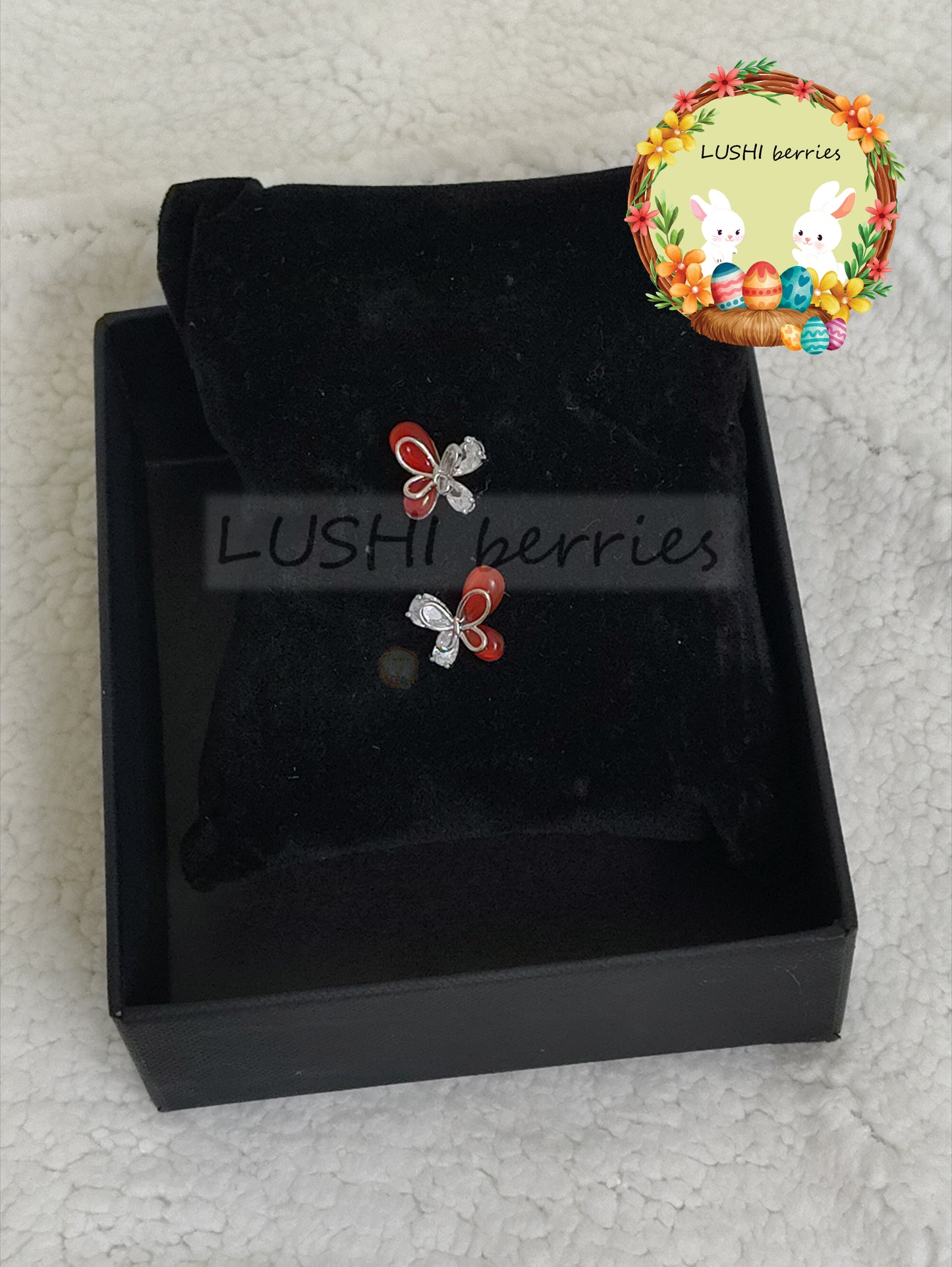 24_Cute Butterfly Stone stud