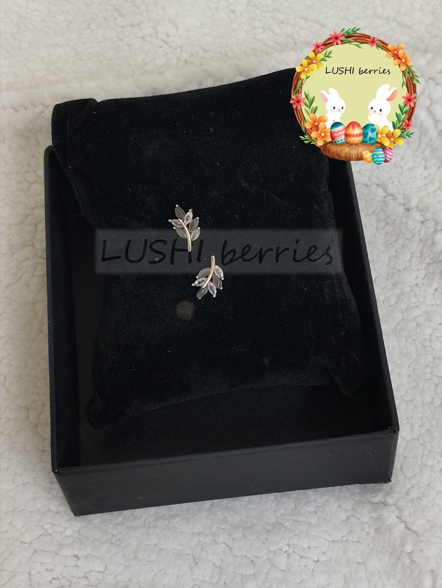 32_Cute Leaf stud with different color options