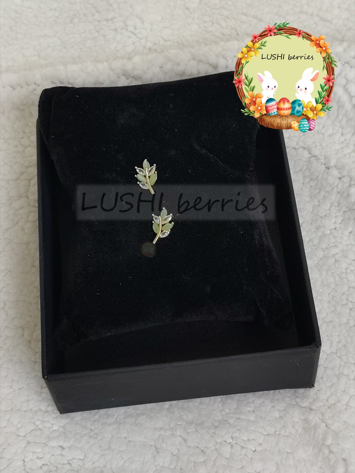 32_Cute Leaf stud with different color options