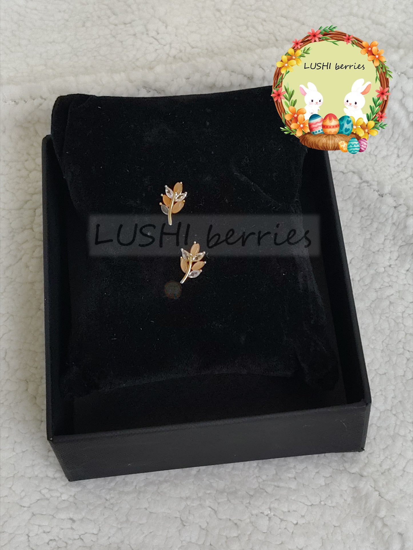 32_Cute Leaf stud with different color options