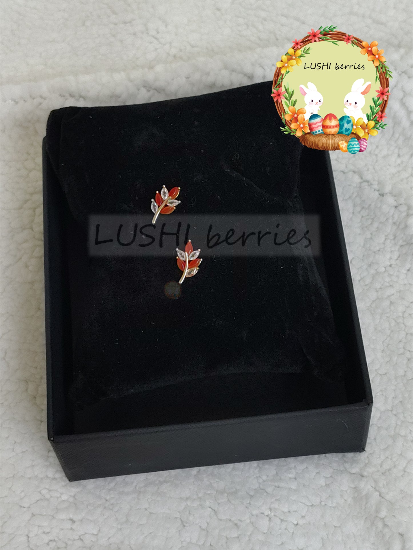 32_Cute Leaf stud with different color options