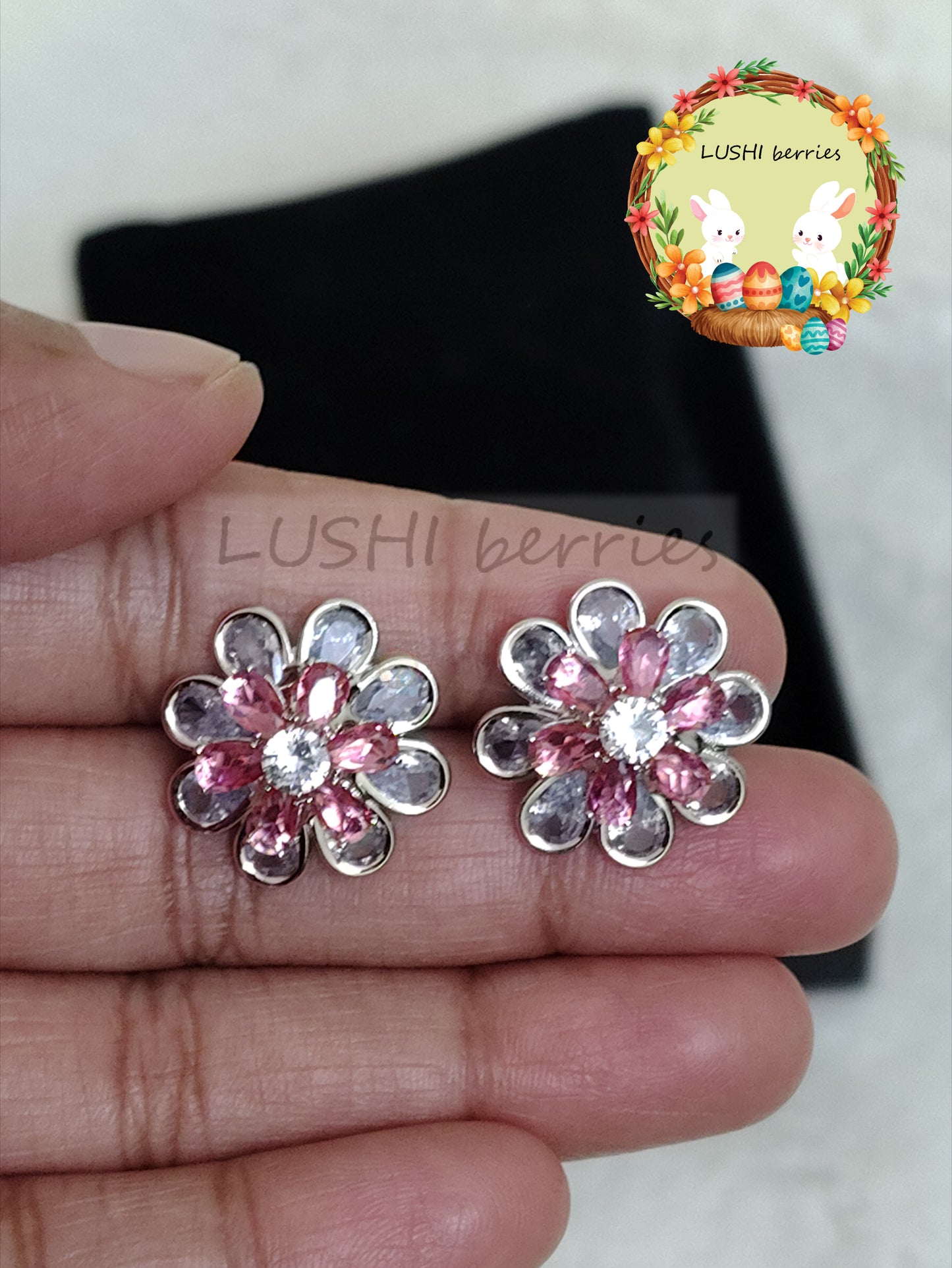 38_2 Color combination Flower studs with different color options
