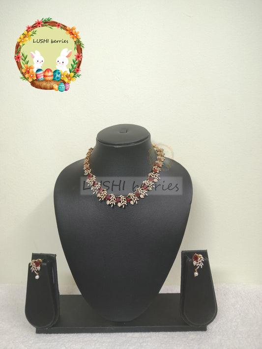 10_Premium Party Wear Crystal stone Necklace