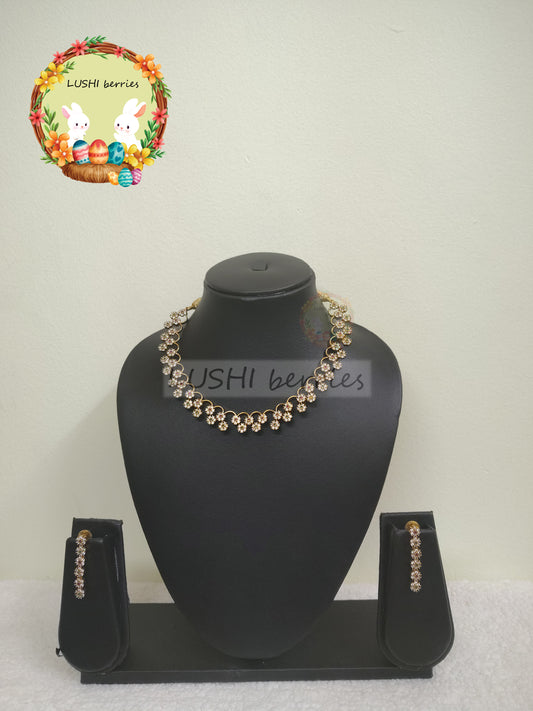 22_Premium Party wear White stone Necklace