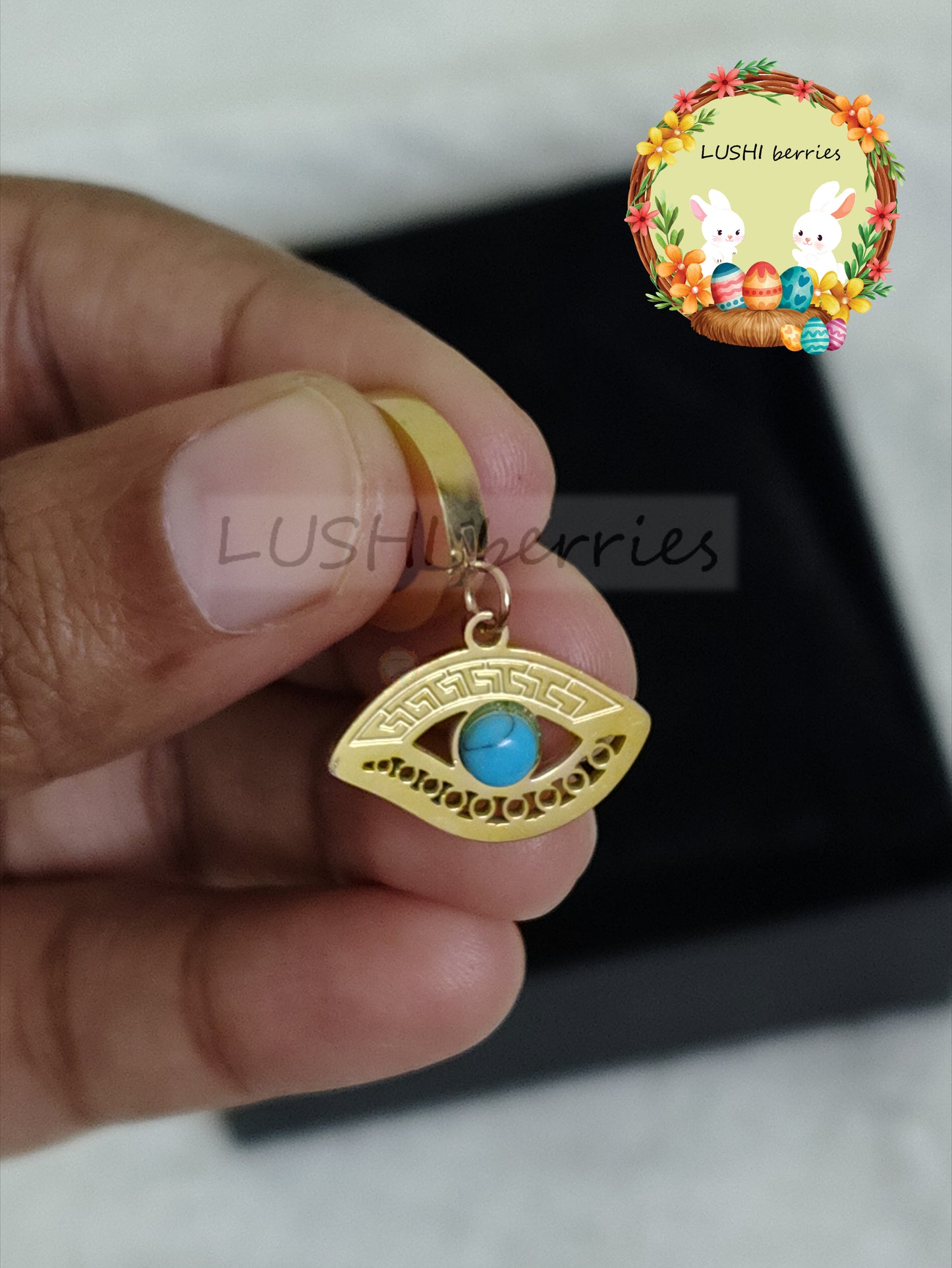 27_Evil Eye Stainless steel Hoop style hanging