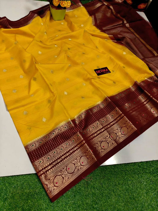 18_Banarasi warm silk soft check silk fab saree
