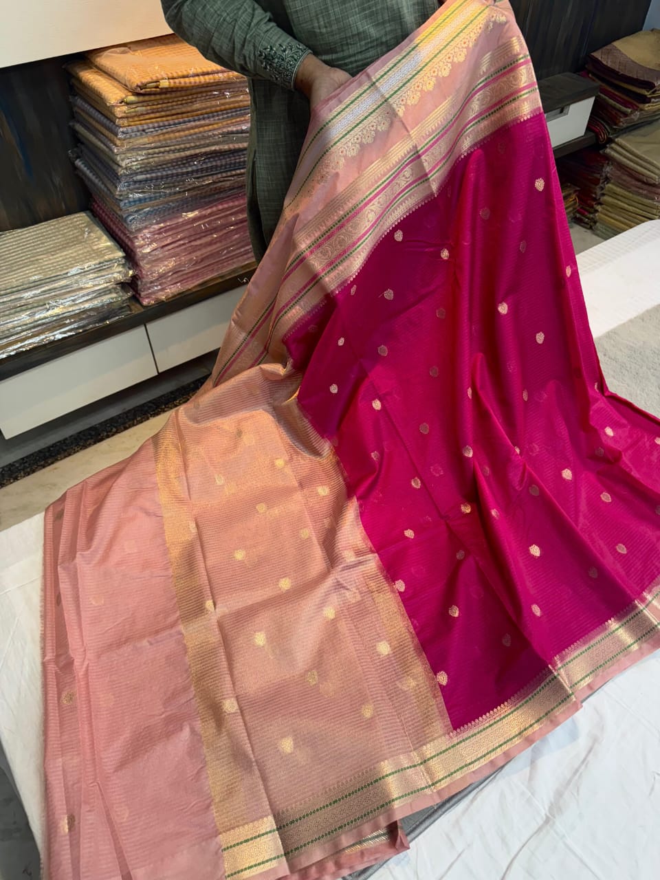 28_Banarsi double Dupion soft silk fabric