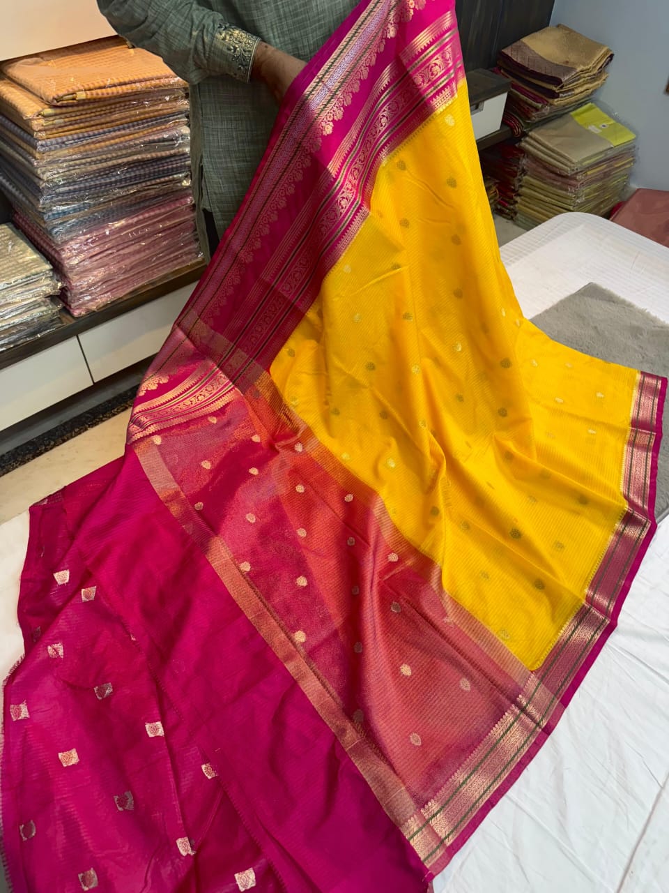 28_Banarsi double Dupion soft silk fabric