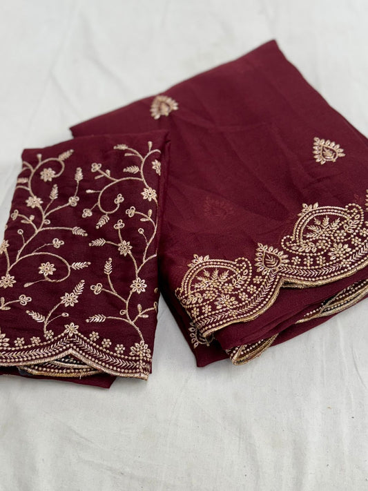 30_Quality-star georgette Embroidery saree