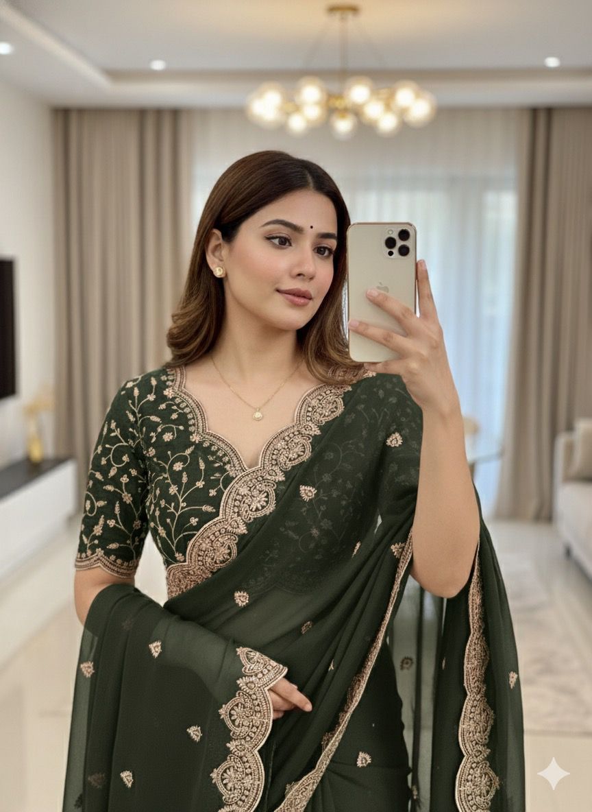 30_Quality-star georgette Embroidery saree