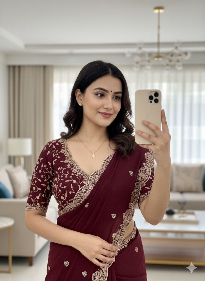 30_Quality-star georgette Embroidery saree