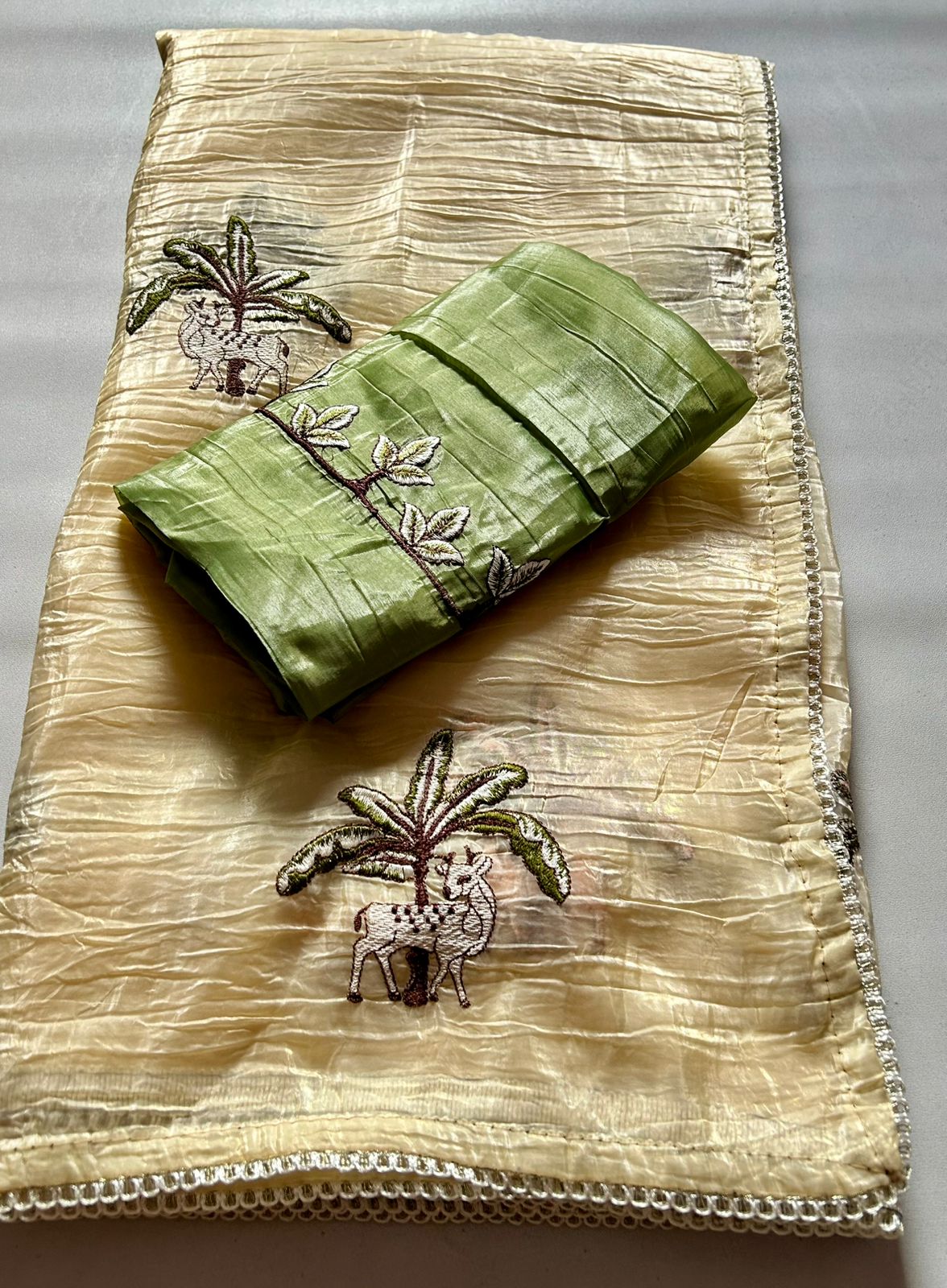 34_ Pure gold crush silk saree