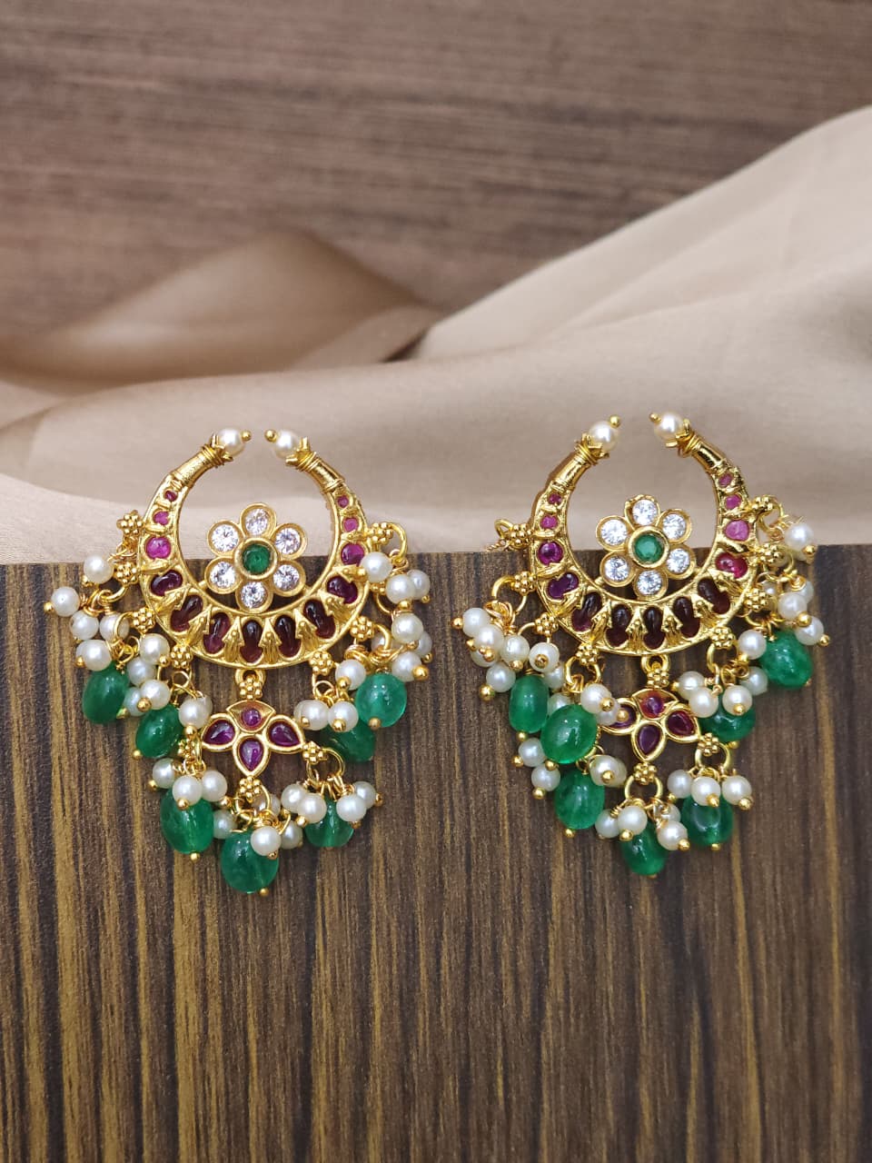 53_Premium Jadau Kundan Replica Ear Rings